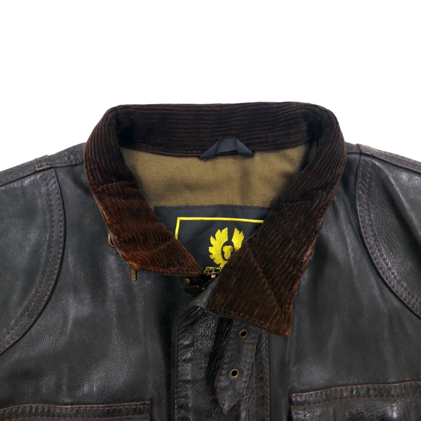 Belstaff イタリア製 ギャングスター ハンドワックス レザー モーターサイクルジャケット ライダース M ブラウン