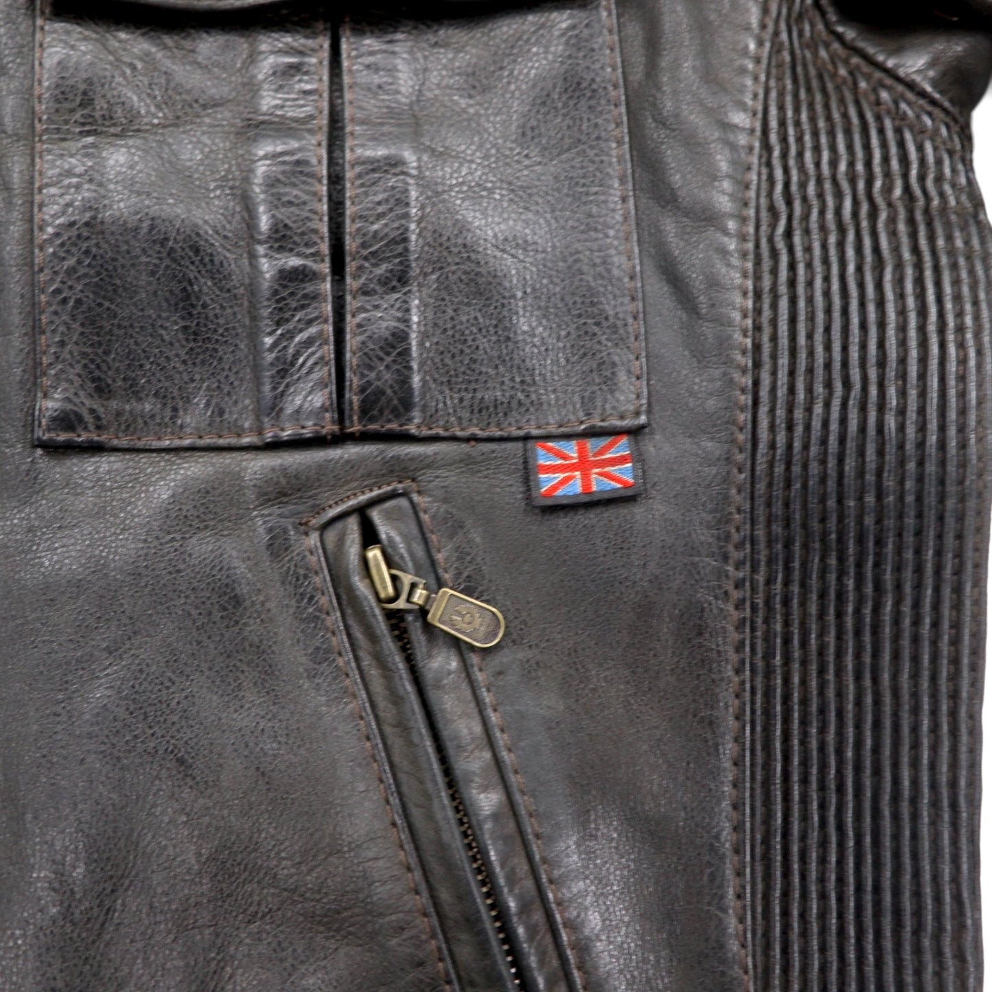 Belstaff イタリア製 ギャングスター ハンドワックス レザー モーターサイクルジャケット ライダース M ブラウン