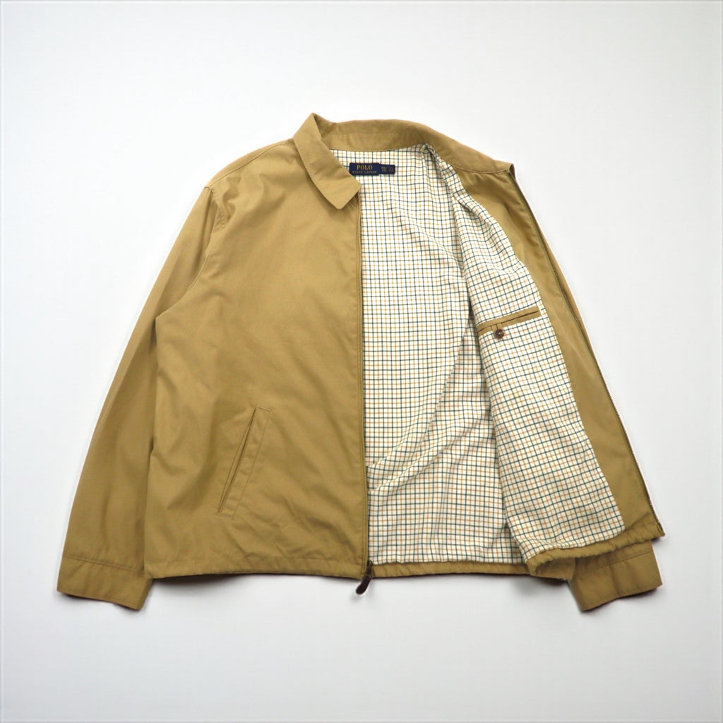 Polo Ralph Lauren スウィングトップ ハリントンジャケット ピーチスキン 2XL ベージュ スモールポニー刺繍 チンストラップ