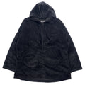 日本然リトテ-古着オンライン-s.k. manor hill USA製 コーデュロイ アノラックパーカー L ブラック コットン-s.k. manor hill USA Made Corduroy Anorak Hoodie L Black Cotton