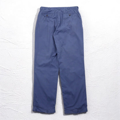 Polo by Ralph Lauren 90年代 タック ワイド チノパンツ L ブルー コットン HAMMOND PANT