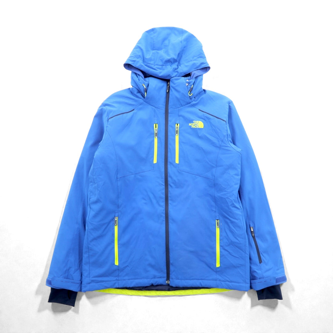 THE NORTH FACE Padded Mountain Parka L Blue Waterproof Removable Hood Backside Jacket CE12 US Standard