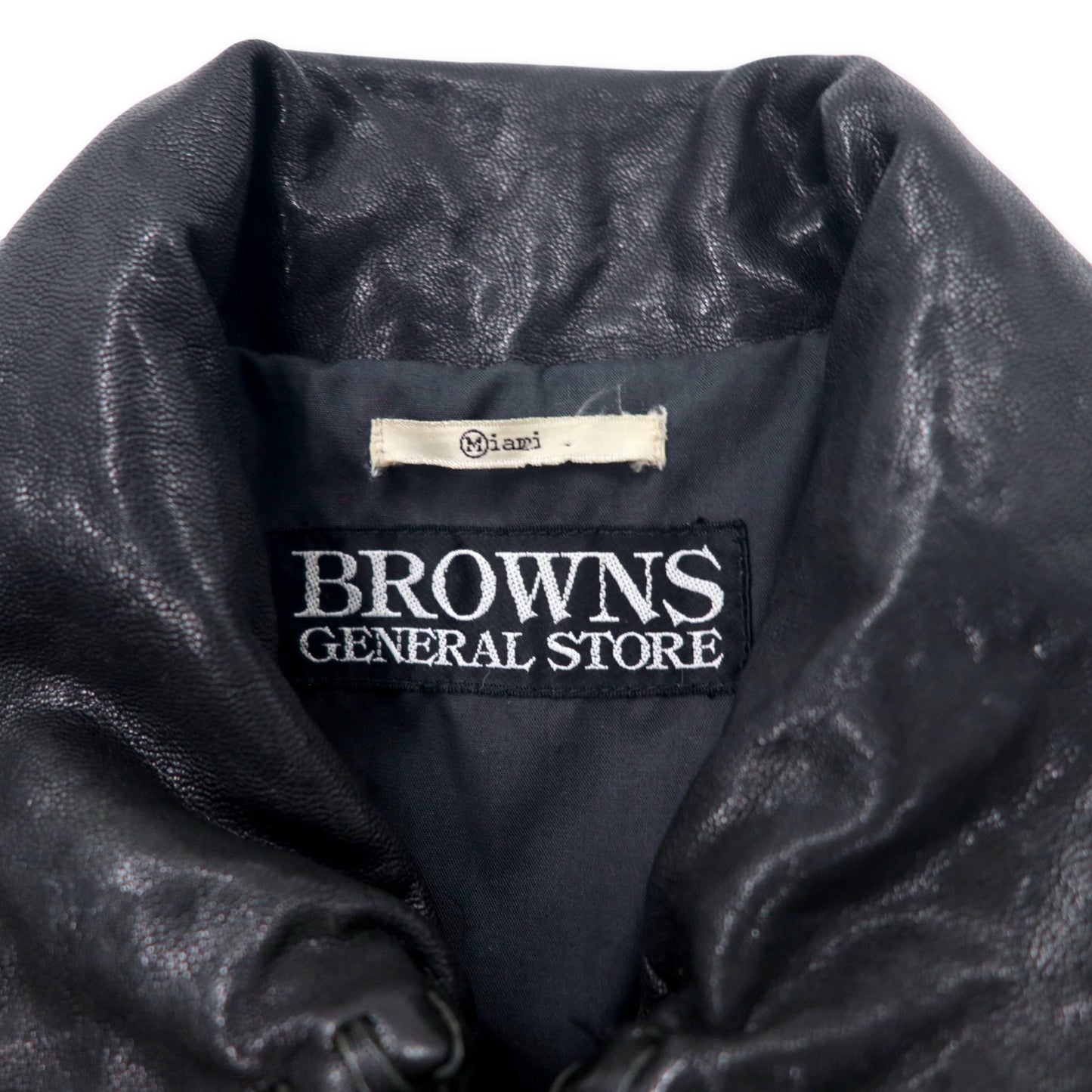 BROWNS GENERAL STORE Gote Leather Riders Jacket M Black Goal