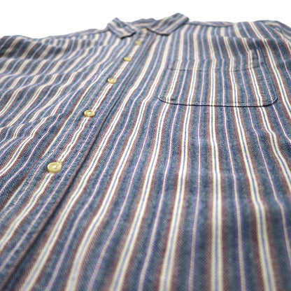 L.L.Bean 90年代 ボタンダウンシャツ L ブルー ストライプ コットン コスタリカ製