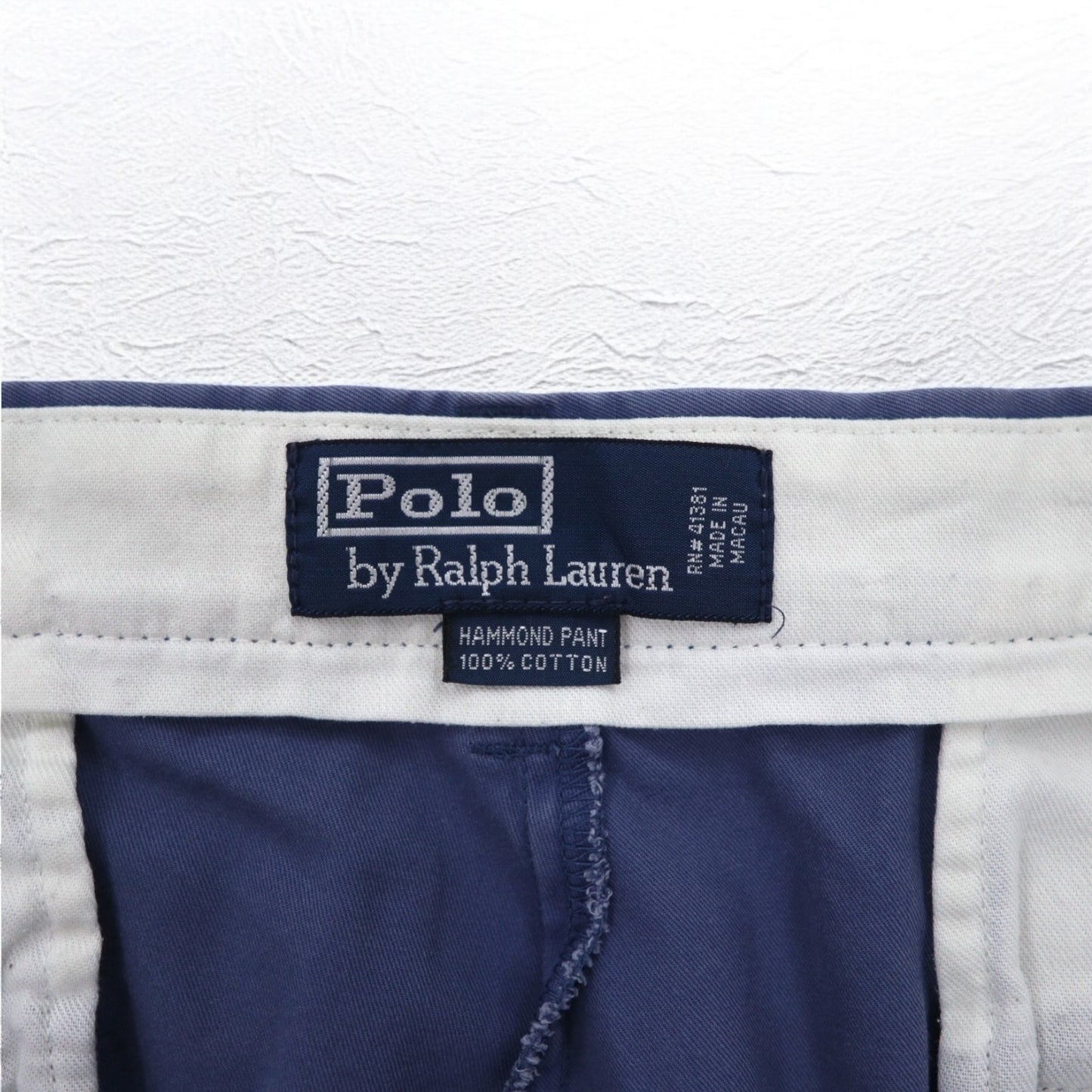 Polo by Ralph Lauren 90年代 タック ワイド チノパンツ L ブルー コットン HAMMOND PANT