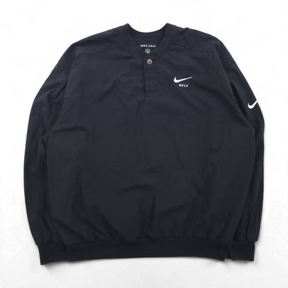 NIKE Piste Pullover Nylon Jacket Jersey Size L Black Swoosh