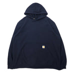日本然リトテ-古着オンライン-carhartt ルーズフィット プルオーバー パーカー 2XL ネイビー コットン 裏起毛 MIDWEIGHT PO HOODIE K121-472-carhartt Loose Fit Pullover Hoodie 2XL Navy Cotton brushed lining MIDWEIGHT PO HOODIE K121-472