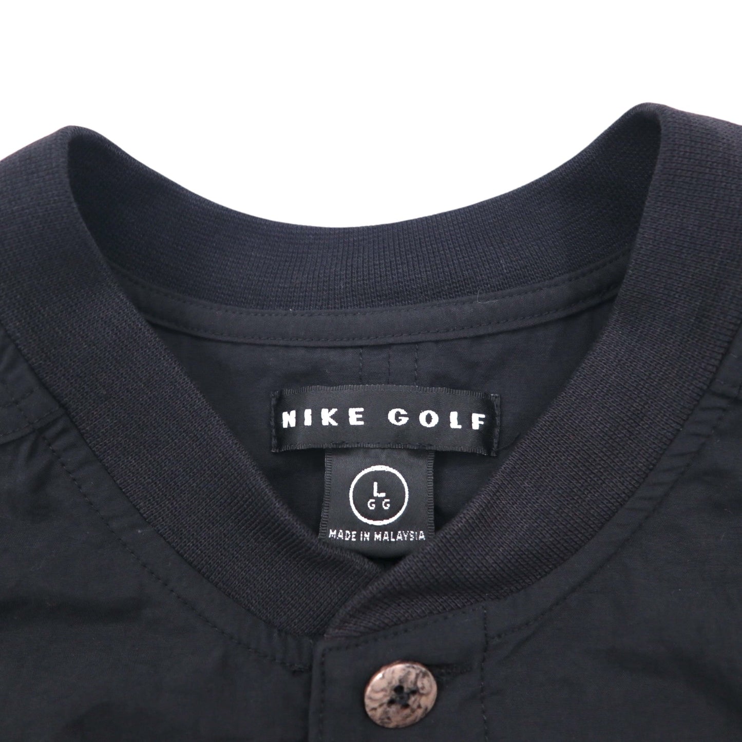 NIKE Piste Pullover Nylon Jacket Jersey Size L Black Swoosh