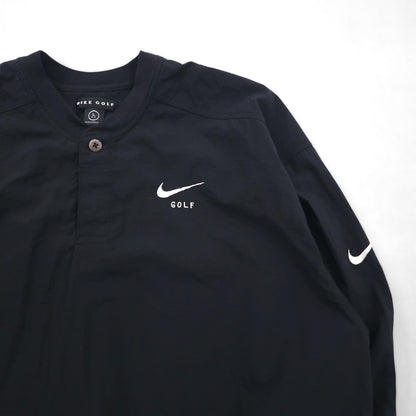 NIKE Piste Pullover Nylon Jacket Jersey Size L Black Swoosh