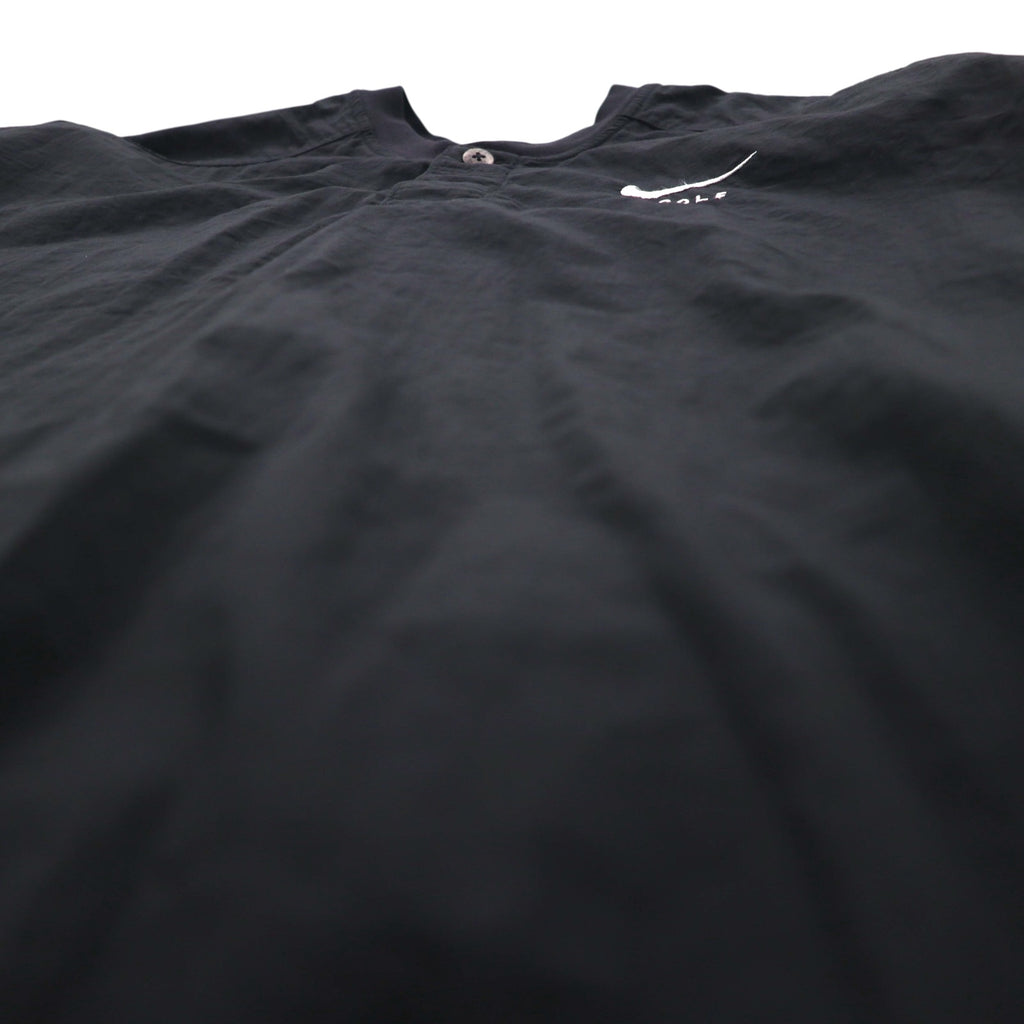 NIKE Piste Pullover Nylon Jacket Jersey Size L Black Swoosh
