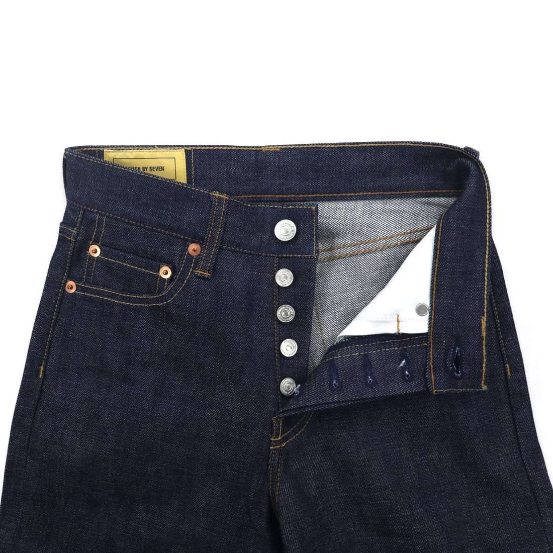 SEVEN BY SEVEN Rigid Denim Pants S Blue Selvedge Red Edge 800-9240077 Made in Japan Unused
