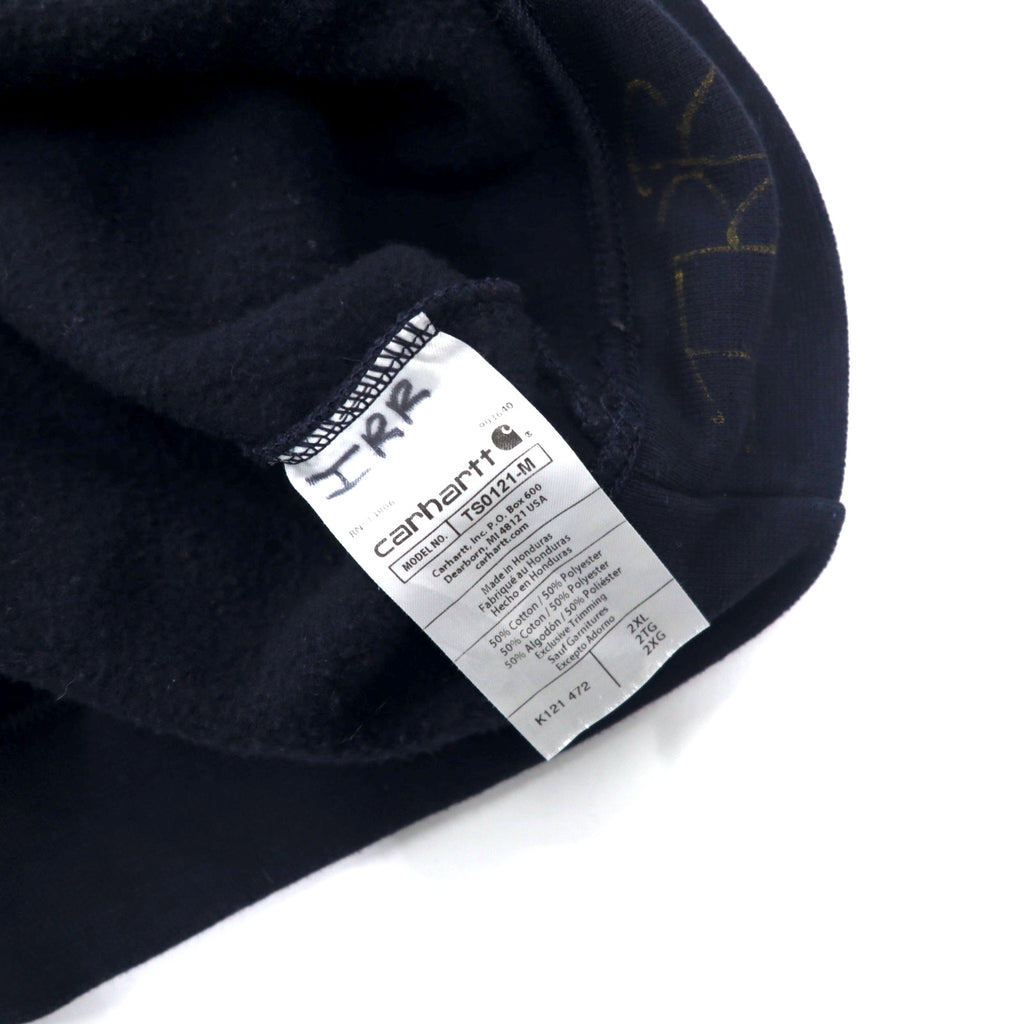 carhartt loose fit pullover hoodie 2XL navy cotton fleece lining MIDWEIGHT PO HOODIE K121-472
