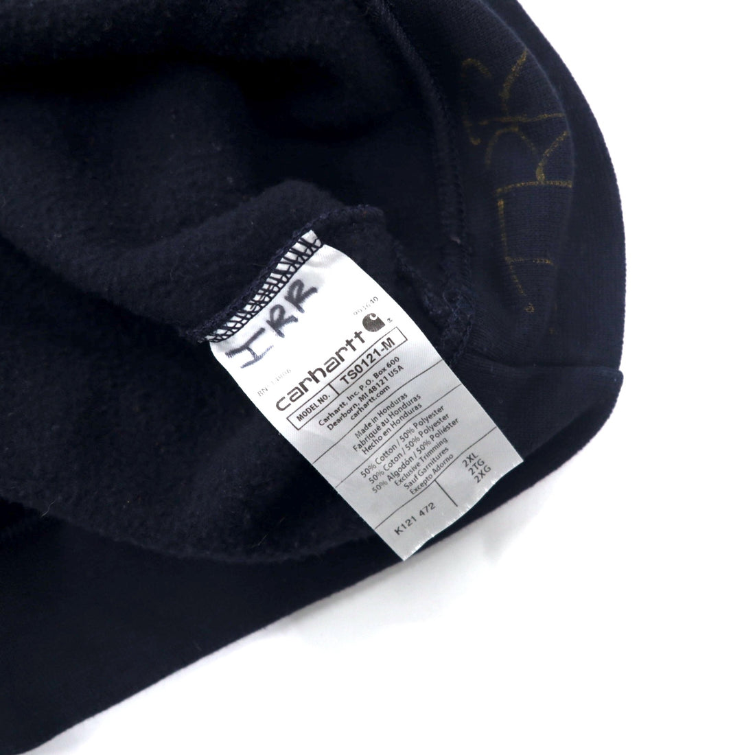 carhartt loose fit pullover hoodie 2XL navy cotton fleece lining MIDWEIGHT PO HOODIE K121-472
