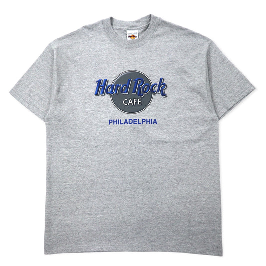 Hard Rock CAFE ロゴプリント Tシャツ XL グレー コットン ビッグサイズ PHILADELPHIA メキシコ製