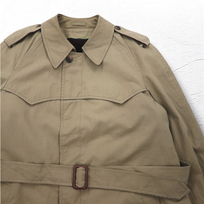 LONDON FOG Stand collar trench coat, XL, beige, concealed placket, epaulet, detachable fur liner, belt included