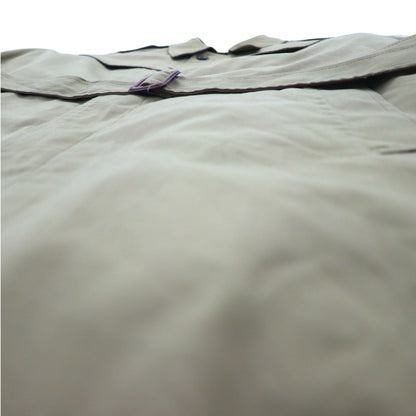 LONDON FOG Stand collar trench coat, XL, beige, concealed placket, epaulet, detachable fur liner, belt included