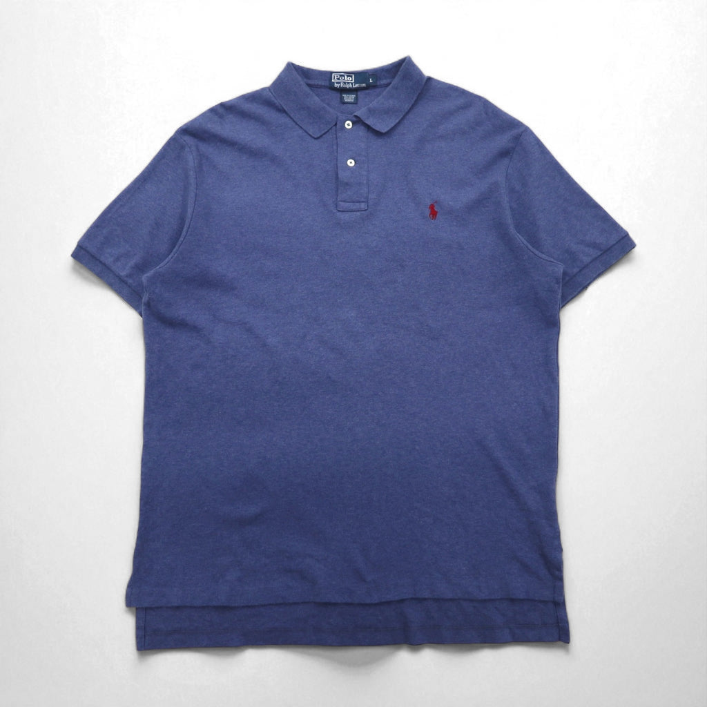 Polo by Ralph Lauren 90s Polo Shirt L Navy Cotton Small Pony Embroidery