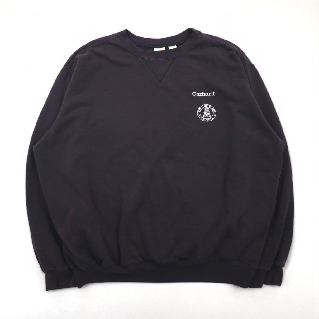 Carhartt Oversized Crew Neck Sweatshirt with V-Neck, XL, Black, Cotton