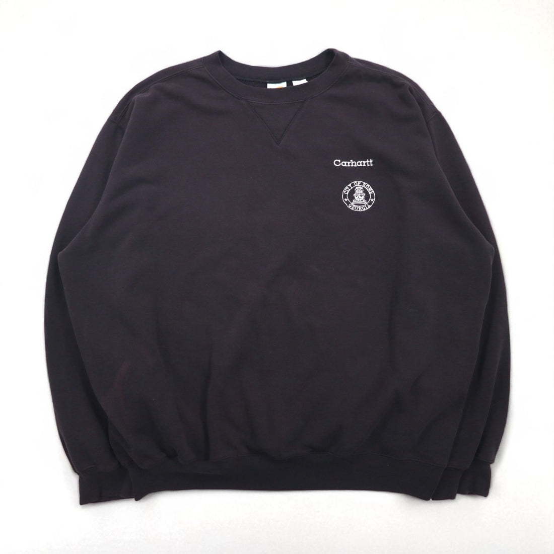 Carhartt Oversized Crew Neck Sweatshirt with V-Neck, XL, Black, Cotton