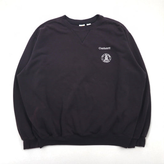 carhartt ビッグサイズ 前V クルーネック スウェット トレーナー XL ブラック コットン