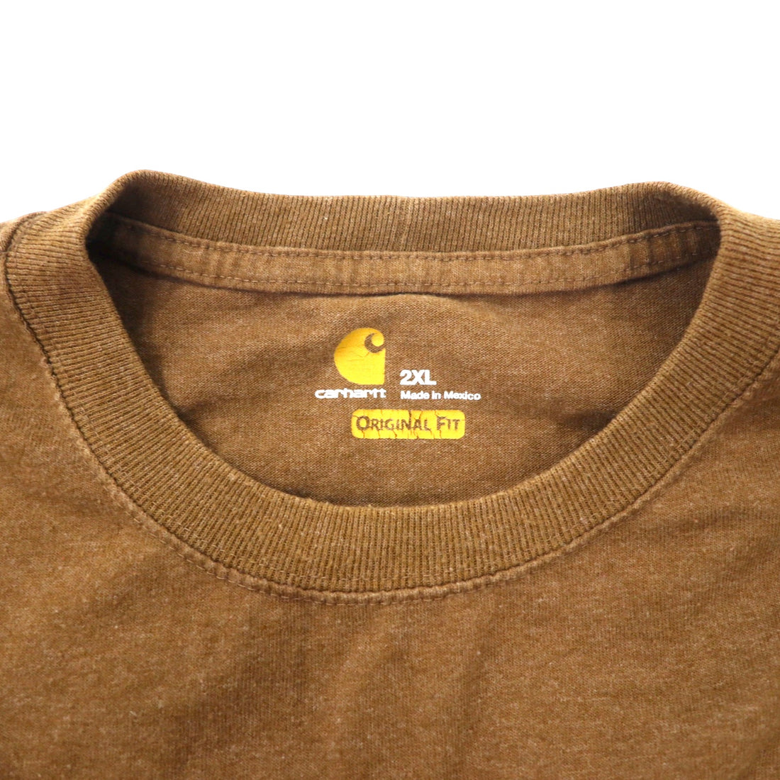 Carhartt Pocket T-Shirt, Pocket T, 2XL, Brown, Cotton, Big Size, K87 219