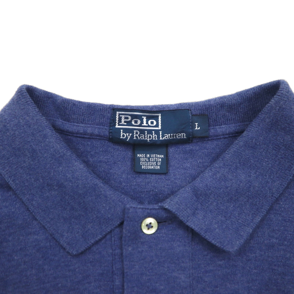 Polo by Ralph Lauren 90s Polo Shirt L Navy Cotton Small Pony Embroidery