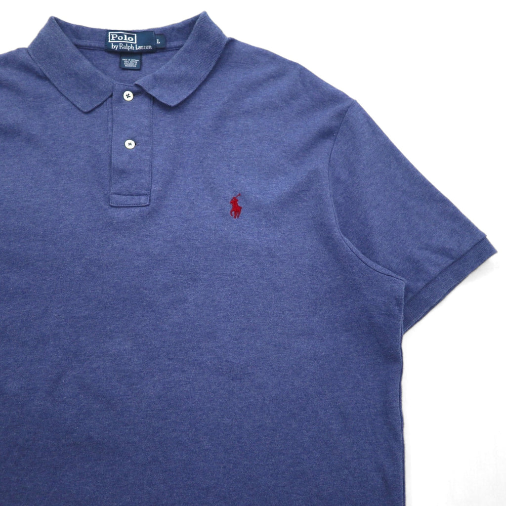 Polo by Ralph Lauren 90s Polo Shirt L Navy Cotton Small Pony Embroidery