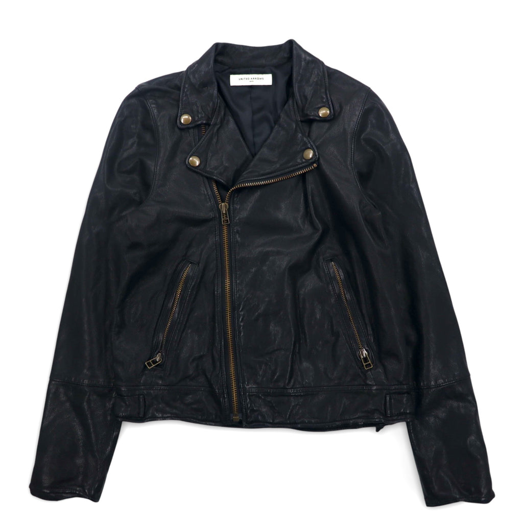 UNITED ARROWS ゴートスキン ダブル ライダースジャケット レザージャケット S ブラック 山羊革 1525-136-2584