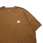 Carhartt Pocket T-Shirt, Pocket T, 2XL, Brown, Cotton, Big Size, K87 219