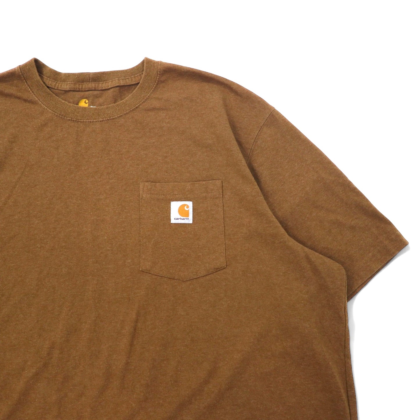 carhartt ポケットTシャツ ポケT 2XL ブラウン コットン ビッグサイズ K87 219