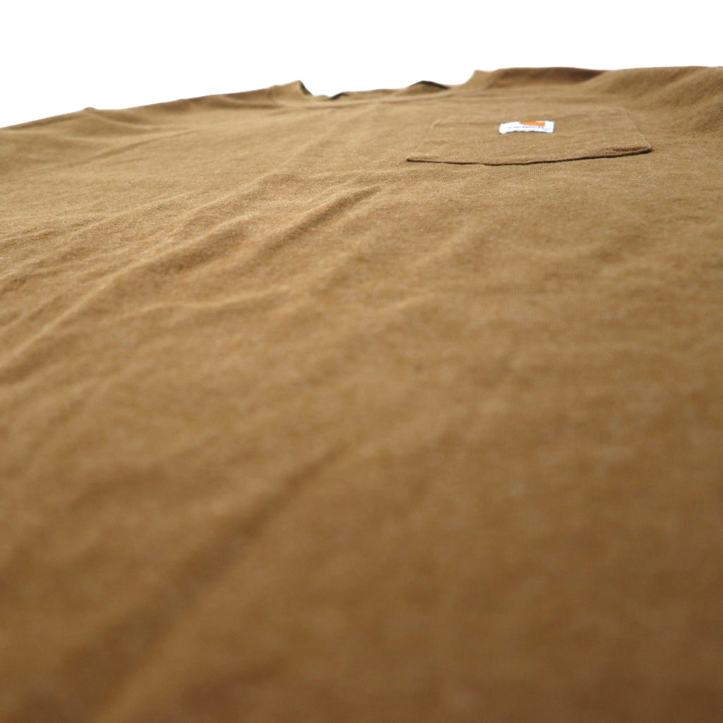Carhartt Pocket T-Shirt, Pocket T, 2XL, Brown, Cotton, Big Size, K87 219