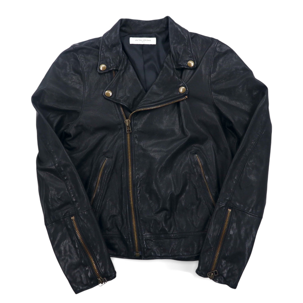 UNITED ARROWS ゴートスキン ダブル ライダースジャケット レザージャケット S ブラック 山羊革 1525-136-2584