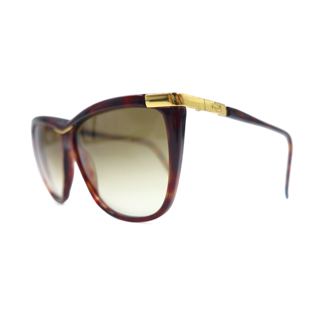 GUCCI Sunglasses Fox Brown Tortoiseshell Plastic Old GG Logo