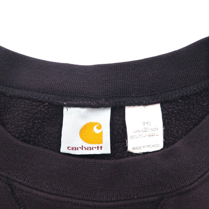 carhartt ビッグサイズ 前V クルーネック スウェット トレーナー XL ブラック コットン