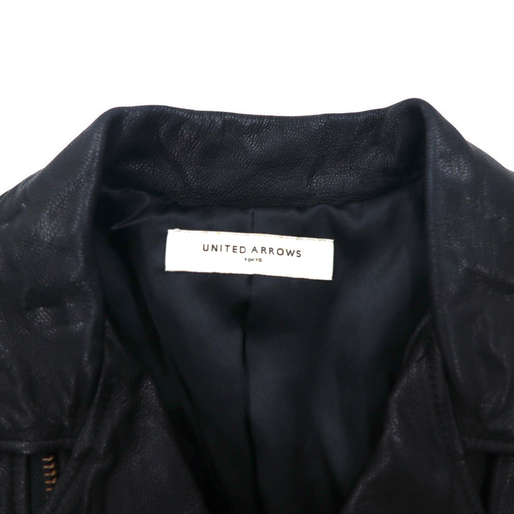 UNITED ARROWS ゴートスキン ダブル ライダースジャケット レザージャケット S ブラック 山羊革 1525-136-2584