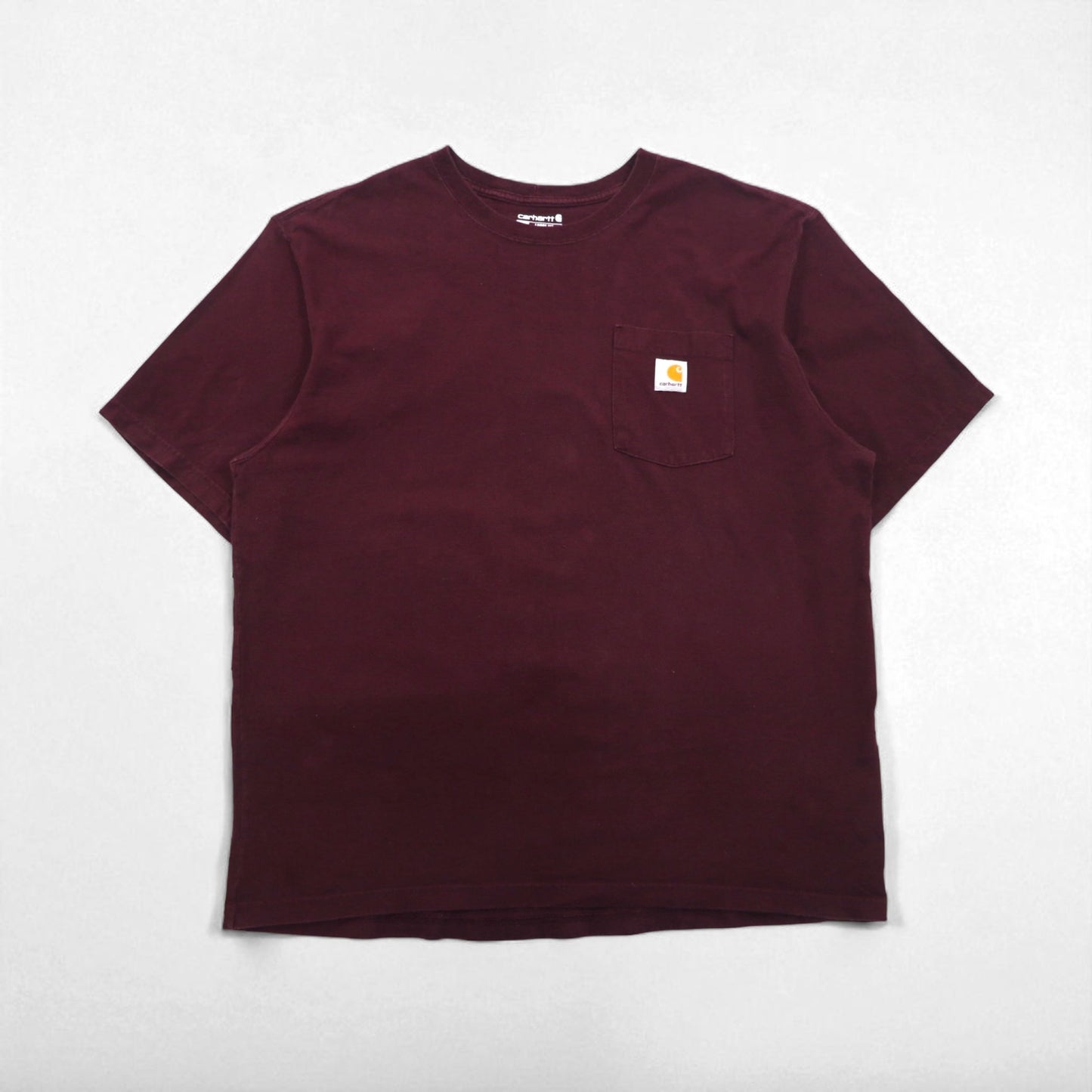 carhartt loose fit pocket t-shirt XL burgundy cotton made in honduras