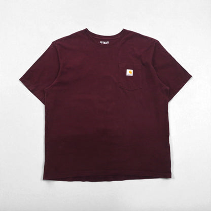 carhartt loose fit pocket t-shirt XL burgundy cotton made in honduras