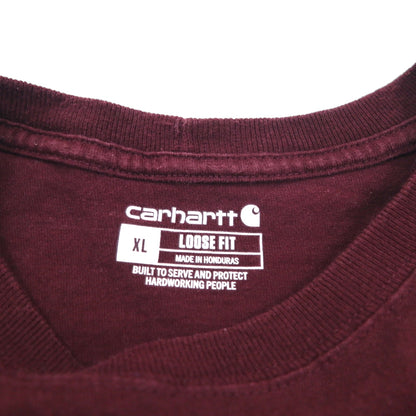 carhartt loose fit pocket t-shirt XL burgundy cotton made in honduras