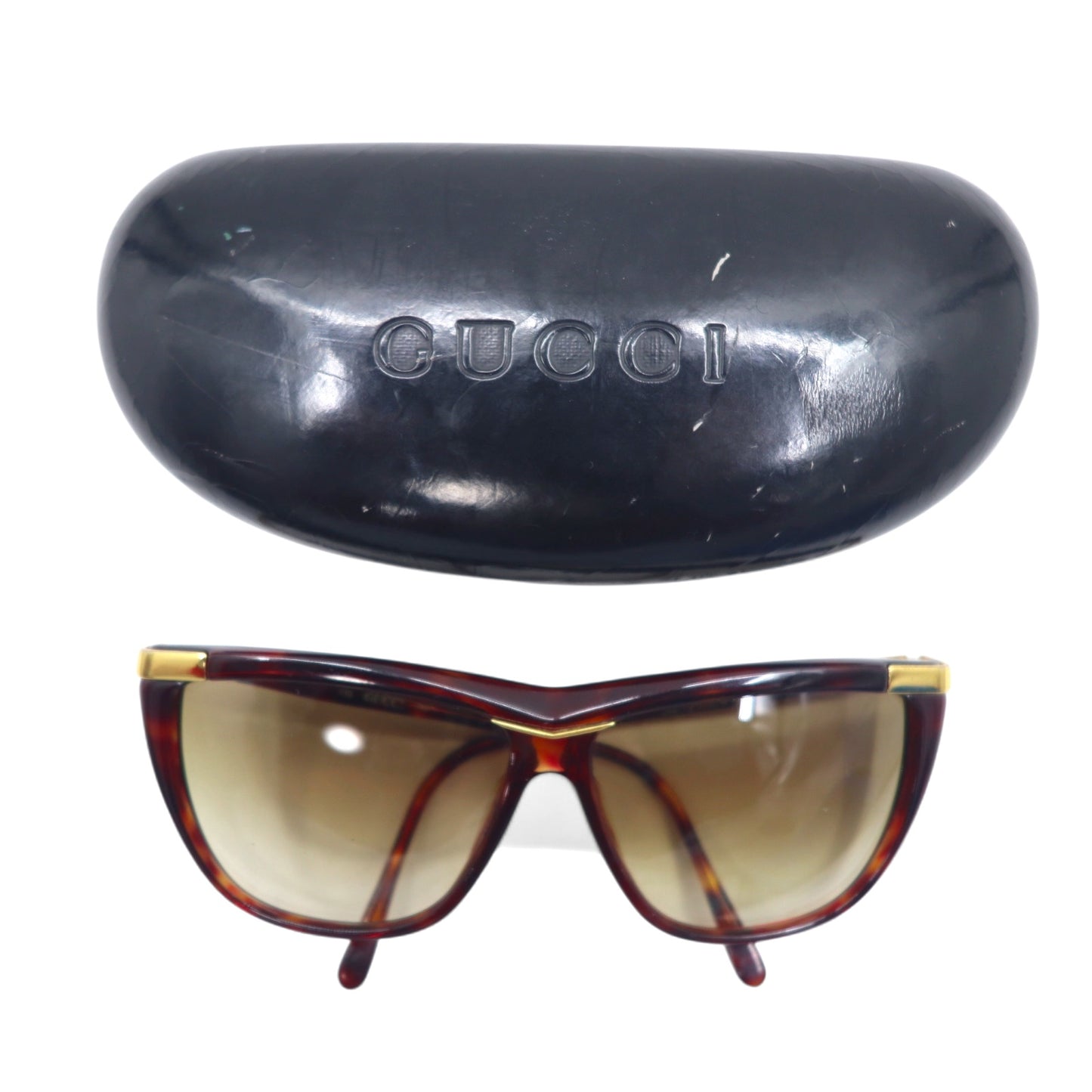 GUCCI サングラス フォックス ブラウン ベッコウ プラスチック オールド GGロゴ