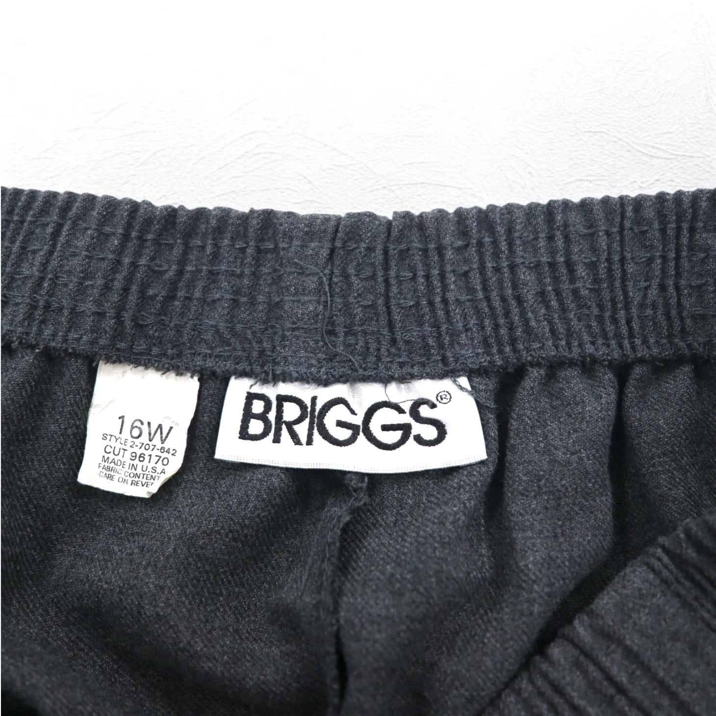 BRIGGS 90年代 USA製 シェフパンツ イージーパンツ L グレー ポリエステル