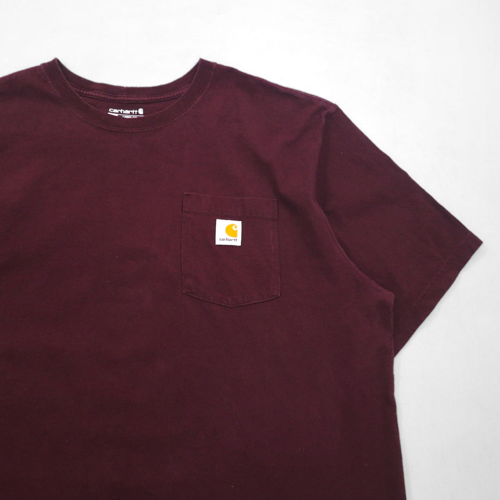 carhartt ルーズフィット LOOSE FIT ポケット Tシャツ XL ボルドー コットン ホンジュラス製