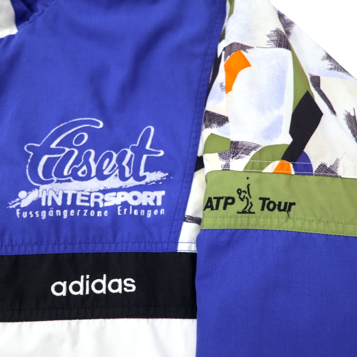 adidas 90年代 ナイロンジャケット トラックジャケット ジャージ XL ブルー ホワイト ポリエステル 銀タグ ATP TOUR