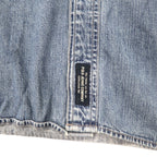 POLO JEANS CO. RALPH LAUREN 90s denim work shirt L blue cotton cat eye button big size