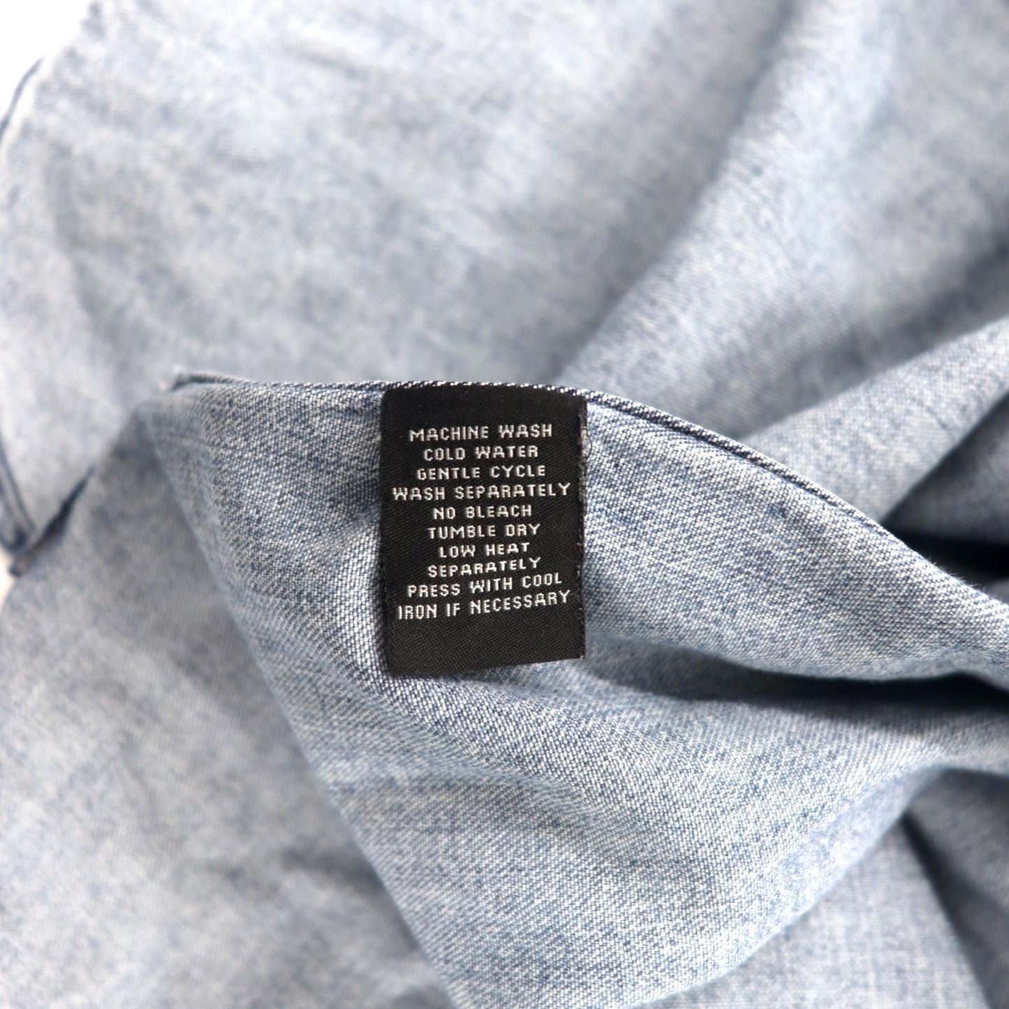 POLO JEANS CO. RALPH LAUREN 90s denim work shirt L blue cotton cat eye button big size