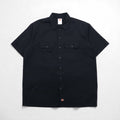 Dickies 半袖 ワークシャツ XL ブラック ポリエステル コットン ダブルポケット メキシコ製