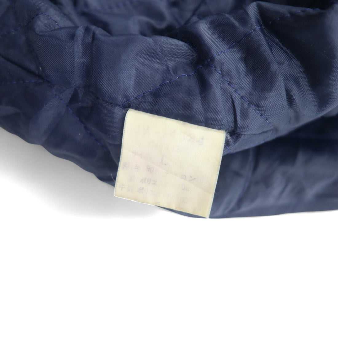 VAN -JAC- 80s Leather Sleeve Stadium Jacket L Navy Wool Cowhide Made in Japan