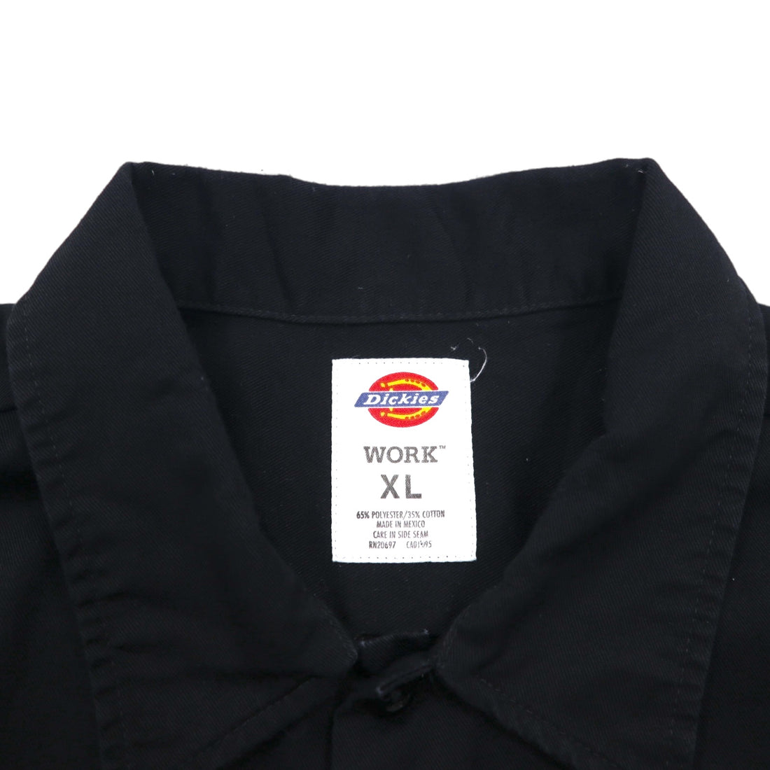 Dickies 半袖 ワークシャツ XL ブラック ポリエステル コットン ダブルポケット メキシコ製