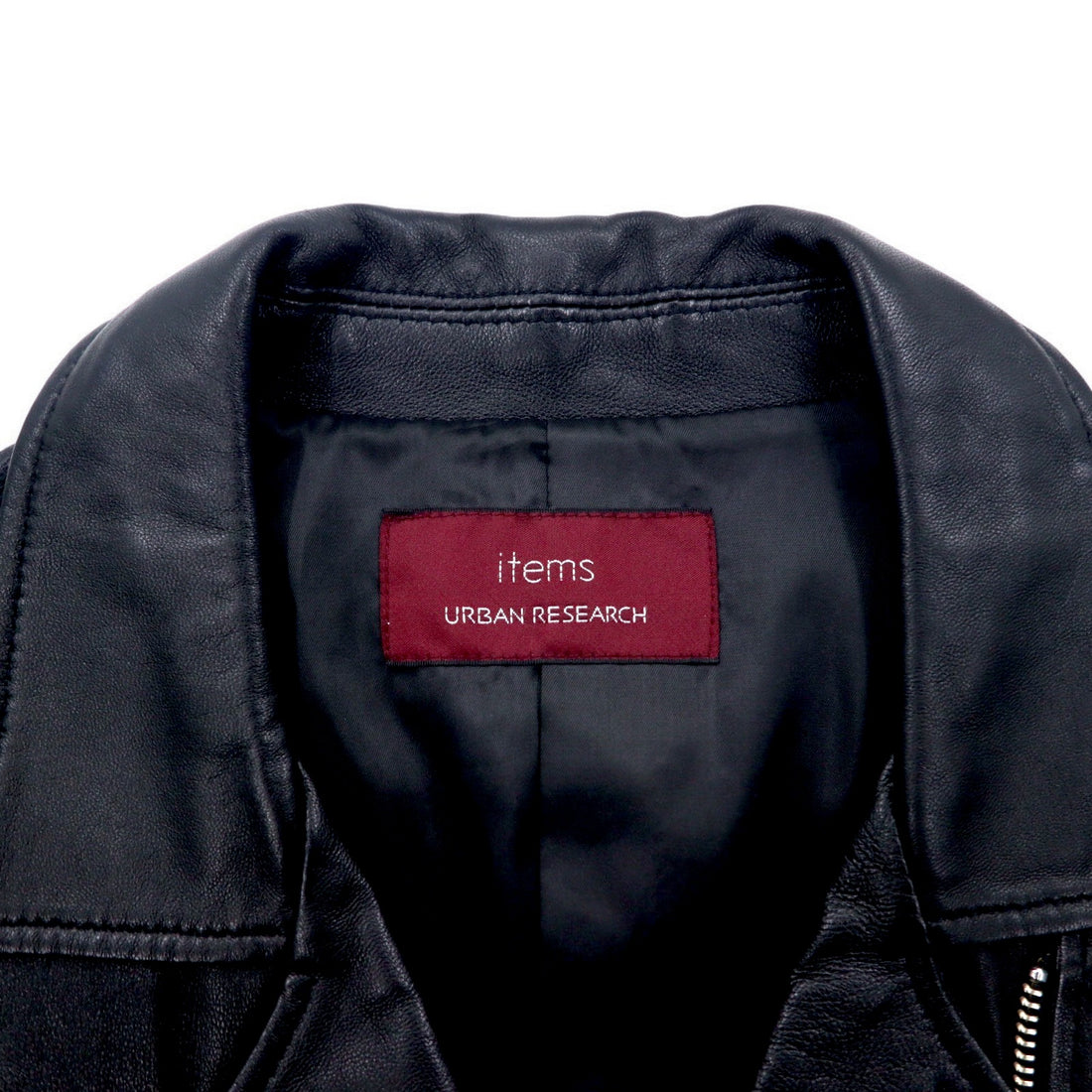 items URBAN RESEARCH ラムレザー ダブル ライダースジャケット S ブラック 羊革 ダブルジップ WH73-27M001