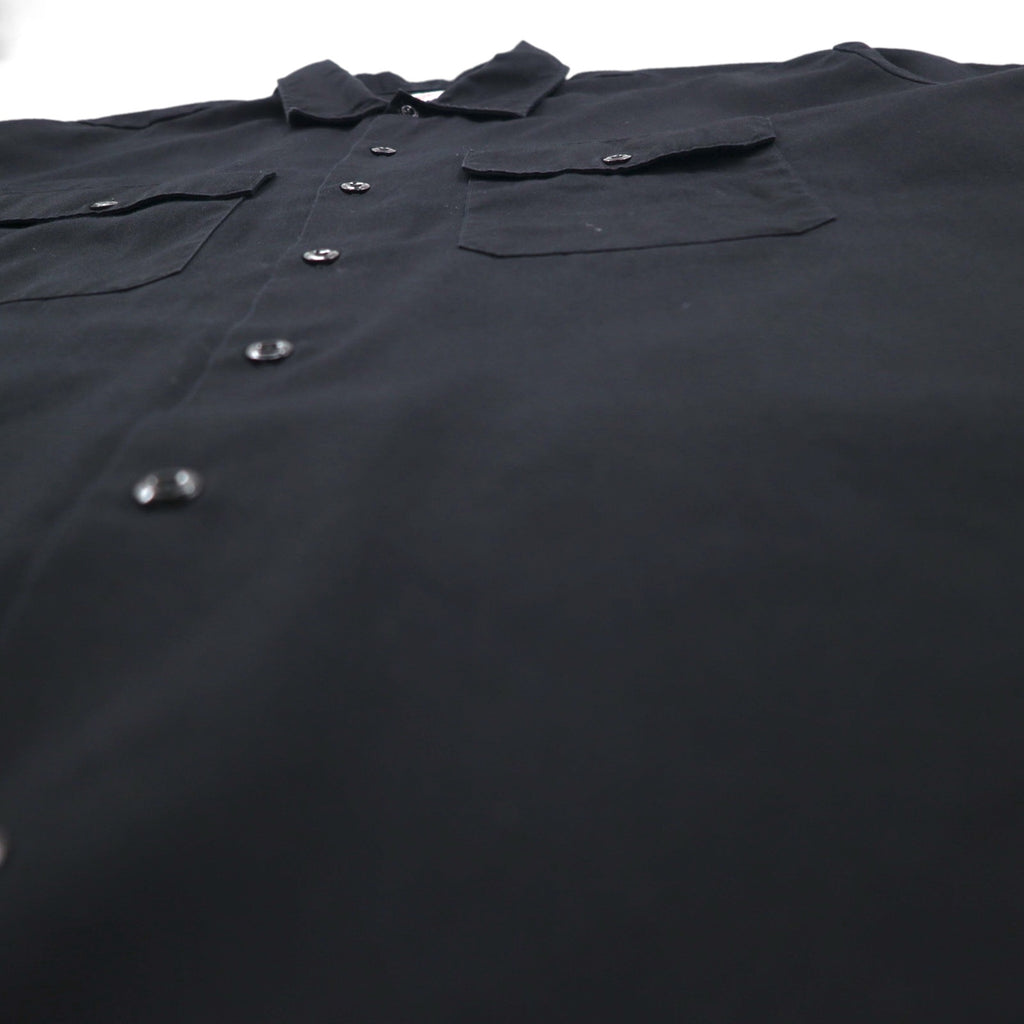 Dickies 半袖 ワークシャツ XL ブラック ポリエステル コットン ダブルポケット メキシコ製
