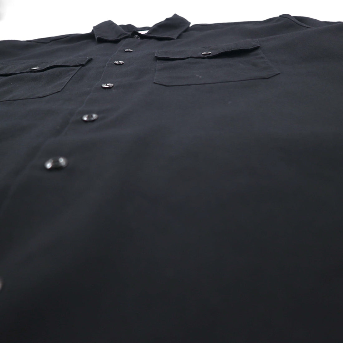 Dickies 半袖 ワークシャツ XL ブラック ポリエステル コットン ダブルポケット メキシコ製